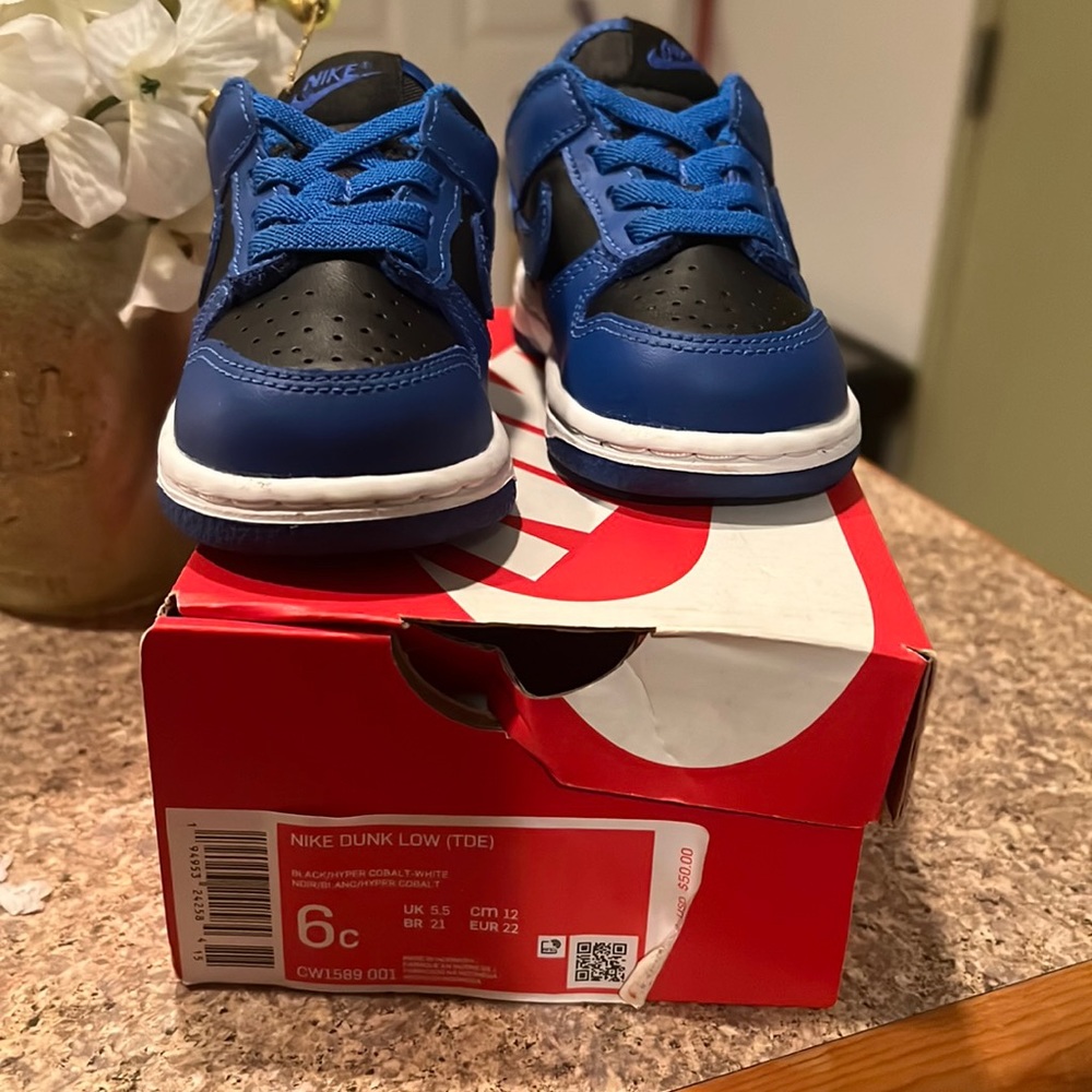 Nike Dunk Low Toddler Size 6C Blue/Black
